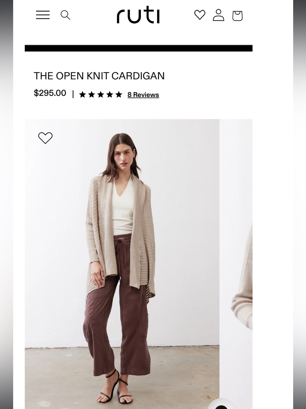 Ruti Open Knit Draped Cardigan - Beige Cream